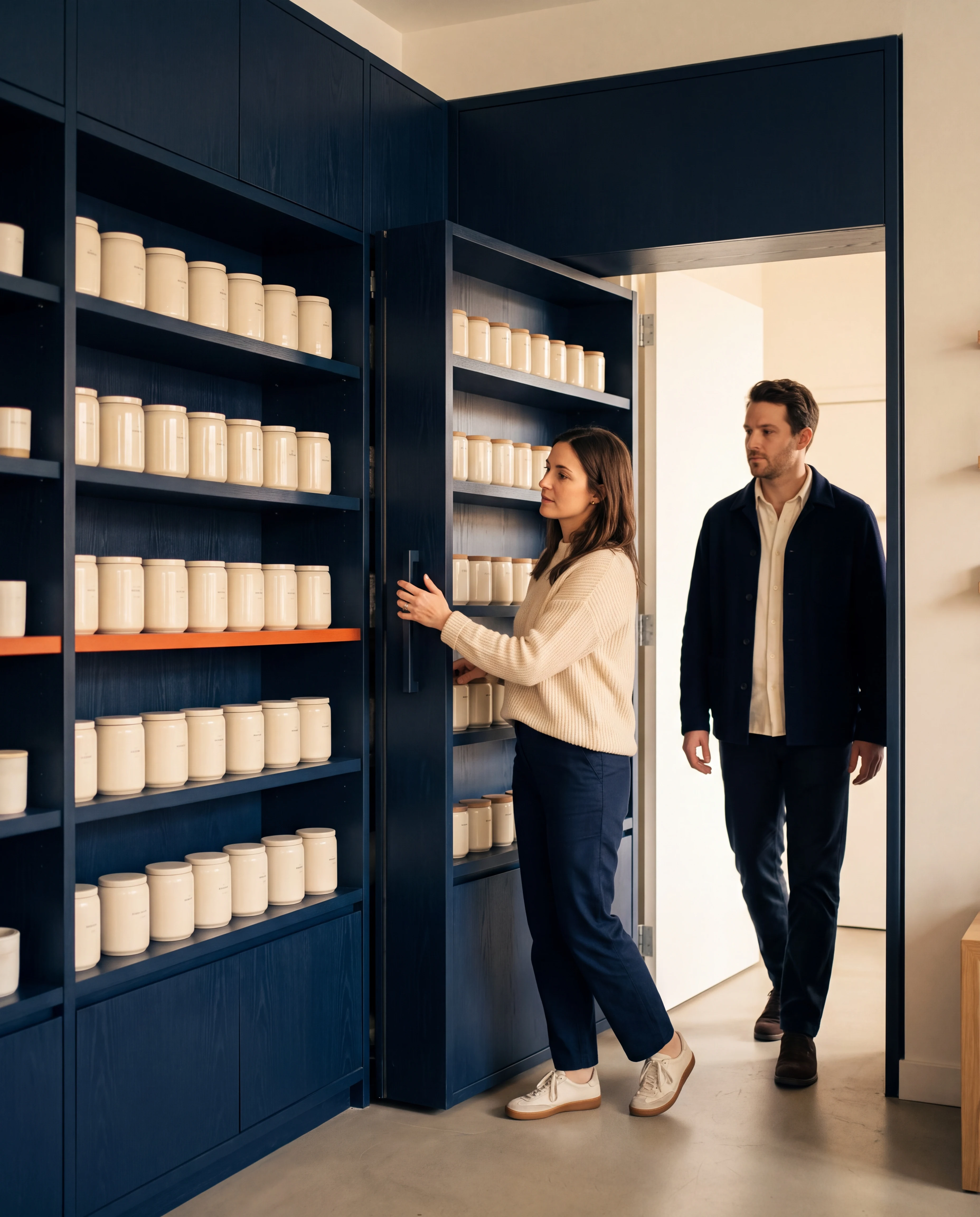Sistema modular de producto y retail en azul
